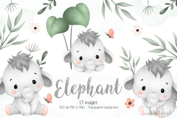 Download Elephant and Tropical Leaves Clipart - Leaves Collection