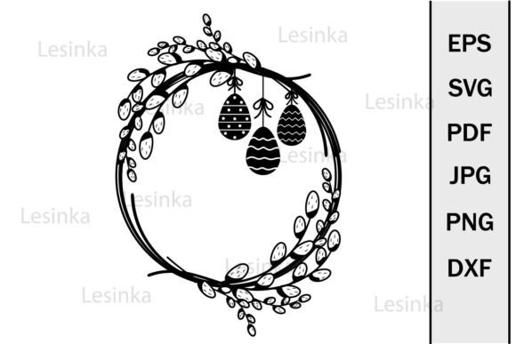Download Festive Easter Egg Garland Frame Svg - Festive Collection