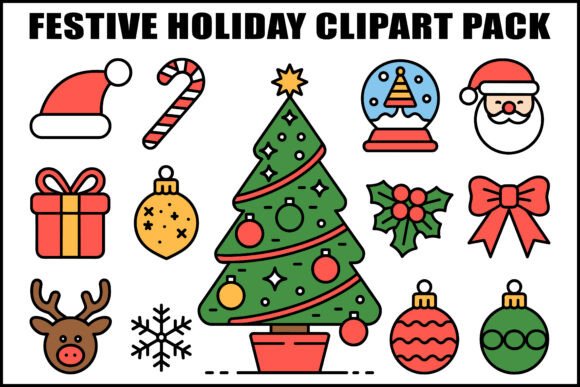 Download Festive Holiday Clipart Pack - Festive Collection