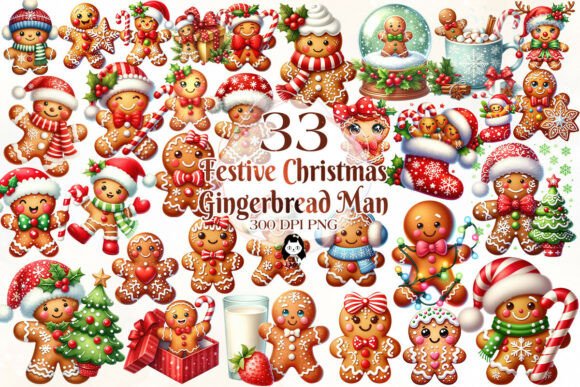 Download Festive Christmas Gingerbread Clipart - Festive Collection
