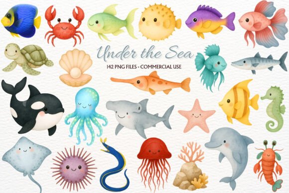 Download Undersea Nursery Sea Animals Clipart PNG - Sea animals Collection