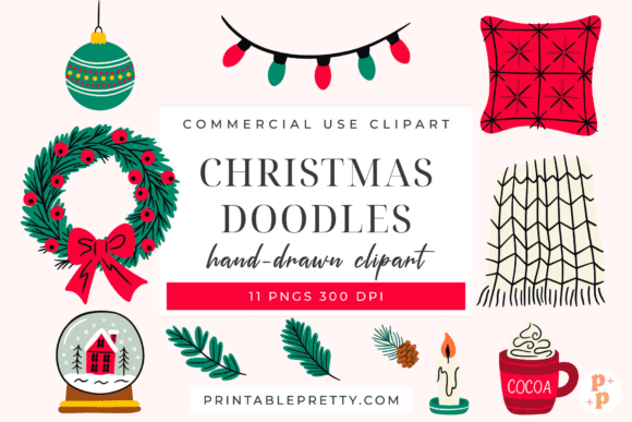Download Christmas Doodles Clipart PNG Pack - Premium Bundle