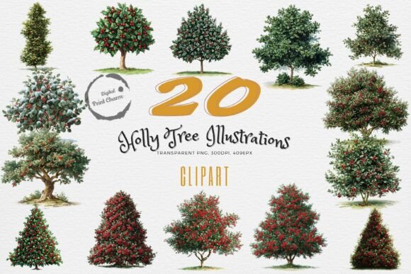 Download Festive Holly &amp; Berry Clipart Bundle - Festive Collection