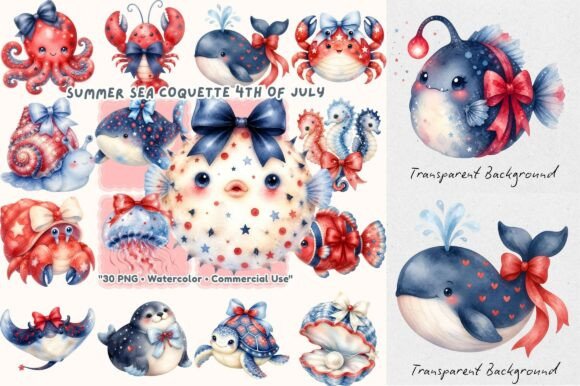 Download Patriotic Sea Animals 4th of July PNG - Sea animals Collection