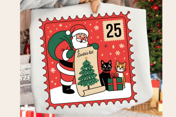 Download Santa Red and Green Holiday Stamp PNG - Red and green holiday Collection